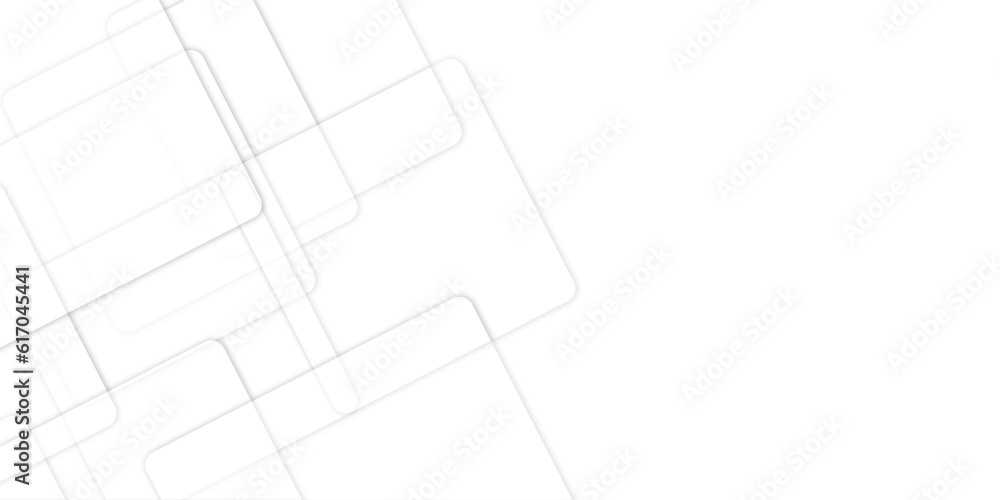 Fototapeta premium Abstract background with white and gray color technology modern background design . Geometric background with squares in bright light with soft shadows as pattern. Template for branding business . 