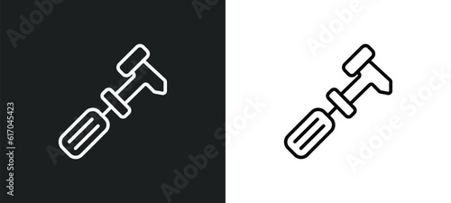 cobbler line icon in white and black colors. cobbler flat vector icon from cobbler collection for web, mobile apps and ui.
