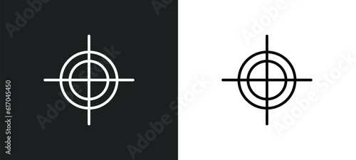 registration mark line icon in white and black colors. registration mark flat vector icon from registration mark collection for web, mobile apps and ui.