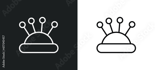 needle case line icon in white and black colors. needle case flat vector icon from needle case collection for web, mobile apps and ui.