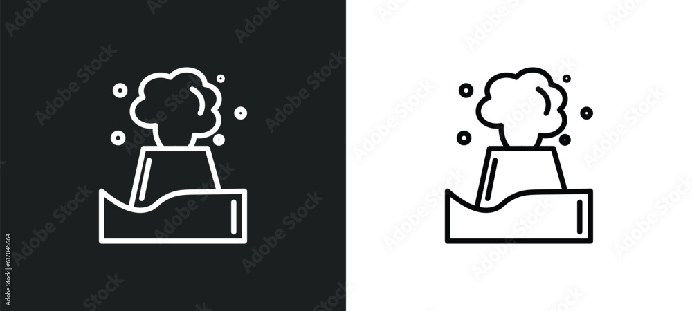 geyser line icon in white and black colors. geyser flat vector icon from geyser collection for web, mobile apps and ui. geyser line icon in white and black colors. geyser flat vector icon from geyser collection for web, mobile apps and ui.