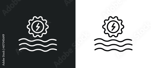 hydraulic energy line icon in white and black colors. hydraulic energy flat vector icon from hydraulic energy collection for web, mobile apps and ui.