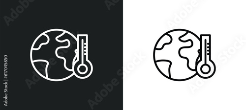 greenhouse effect line icon in white and black colors. greenhouse effect flat vector icon from greenhouse effect collection for web, mobile apps and ui.