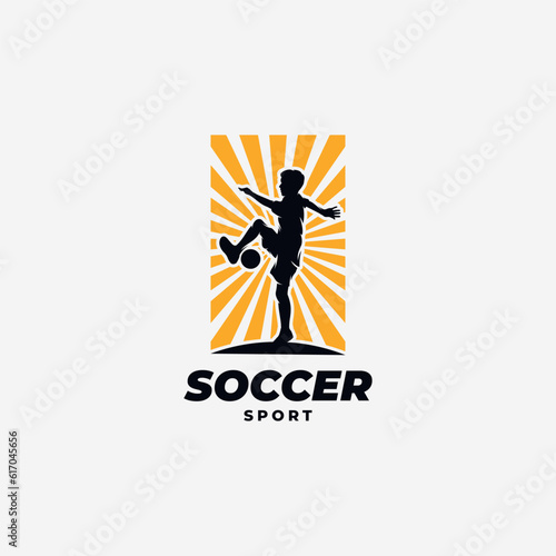 Kids soccer logo design template