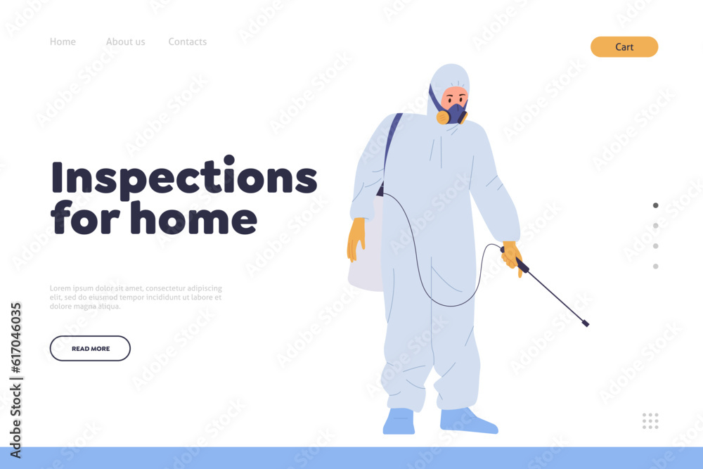 Inspection for home concept for landing page offering professional insects extermination service