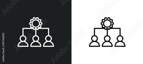 sociology line icon in white and black colors. sociology flat vector icon from sociology collection for web, mobile apps and ui. photo