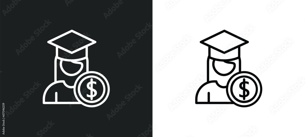 business education line icon in white and black colors. business education flat vector icon from business education collection for web, mobile apps and ui. business education line icon in white and black colors. business education flat vector icon from business education collection for web, mobile apps and ui.