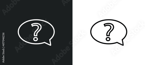 ask line icon in white and black colors. ask flat vector icon from ask collection for web, mobile apps and ui.