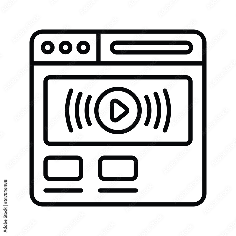 Web Streaming Outline Icon Design illustration. Online Steaming Symbol on White background EPS 10 File Web Streaming Outline Icon Design illustration. Online Steaming Symbol on White background EPS 10 File