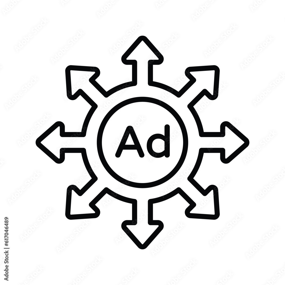 Advertising Submission Outline Icon Design illustration. Online Steaming Symbol on White background EPS 10 File Advertising Submission Outline Icon Design illustration. Online Steaming Symbol on White background EPS 10 File