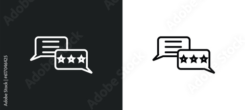 customer review line icon in white and black colors. customer review flat vector icon from customer review collection for web, mobile apps and ui.