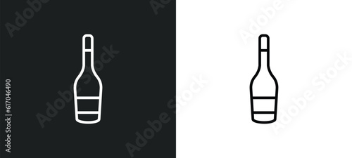 wine bottles line icon in white and black colors. wine bottles flat vector icon from wine bottles collection for web, mobile apps and ui.