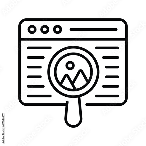 Content Search Outline Icon Design illustration. Online Steaming Symbol on White background EPS 10 File