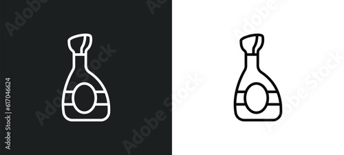 cognac line icon in white and black colors. cognac flat vector icon from cognac collection for web, mobile apps and ui.