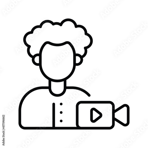Vlogger Outline Icon Design illustration. Online Steaming Symbol on White background EPS 10 File