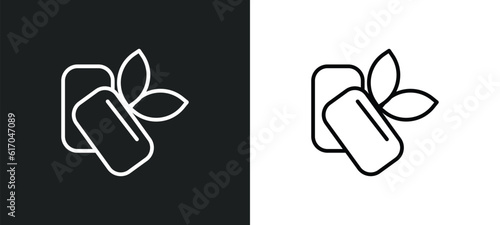 mint gum line icon in white and black colors. mint gum flat vector icon from mint gum collection for web, mobile apps and ui.
