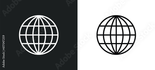worldwide line icon in white and black colors. worldwide flat vector icon from worldwide collection for web, mobile apps and ui.