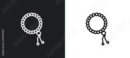 beads line icon in white and black colors. beads flat vector icon from beads collection for web, mobile apps and ui.