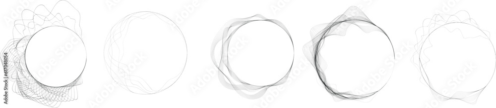 Abstract oval Lines Background with geometric circles . Vector rotating ...
