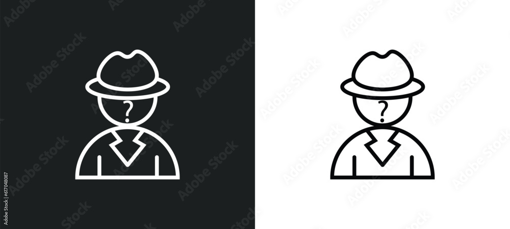 anonymity line icon in white and black colors. anonymity flat vector icon from anonymity collection for web, mobile apps and ui. anonymity line icon in white and black colors. anonymity flat vector icon from anonymity collection for web, mobile apps and ui.