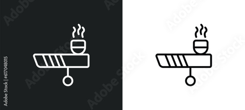 calumet line icon in white and black colors. calumet flat vector icon from calumet collection for web, mobile apps and ui.