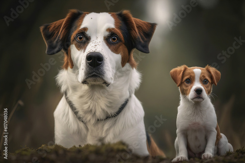 large and small dog. generated by AI