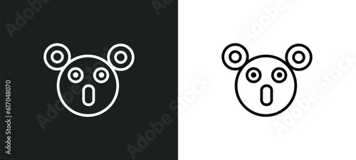 australian koala line icon in white and black colors. australian koala flat vector icon from australian koala collection for web, mobile apps and ui.