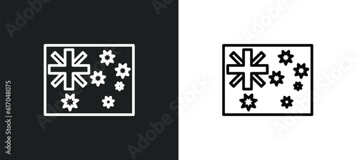australian flag line icon in white and black colors. australian flag flat vector icon from australian flag collection for web, mobile apps and ui.