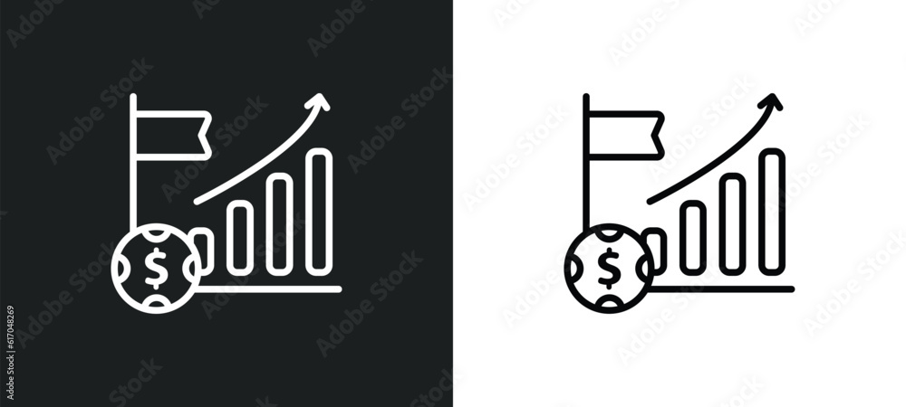 ipo line icon in white and black colors. ipo flat vector icon from ipo collection for web, mobile apps and ui.