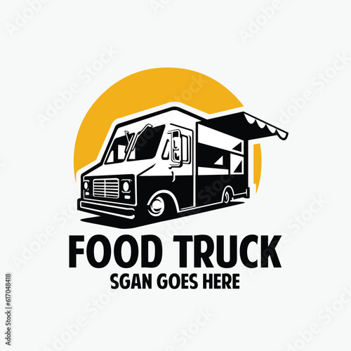Food truck company logo design vector isolated. Best for food truck related industry