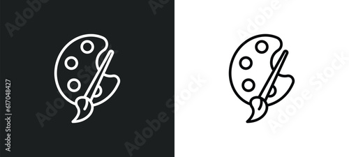 color palette line icon in white and black colors. color palette flat vector icon from color palette collection for web, mobile apps and ui.