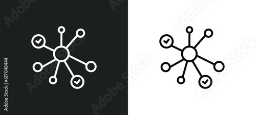 nodes line icon in white and black colors. nodes flat vector icon from nodes collection for web, mobile apps and ui.