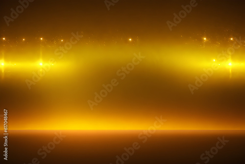 abstract yellow background with lens flare and bokeh effect.