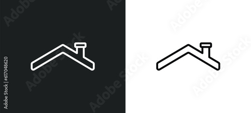 roof line icon in white and black colors. roof flat vector icon from roof collection for web, mobile apps and ui.