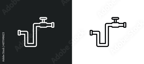 gas pipe line icon in white and black colors. gas pipe flat vector icon from gas pipe collection for web, mobile apps and ui.