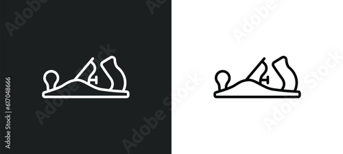 planer line icon in white and black colors. planer flat vector icon from planer collection for web, mobile apps and ui.