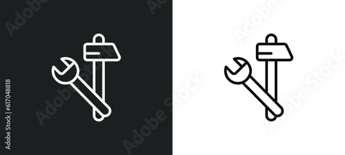 improvement line icon in white and black colors. improvement flat vector icon from improvement collection for web, mobile apps and ui.