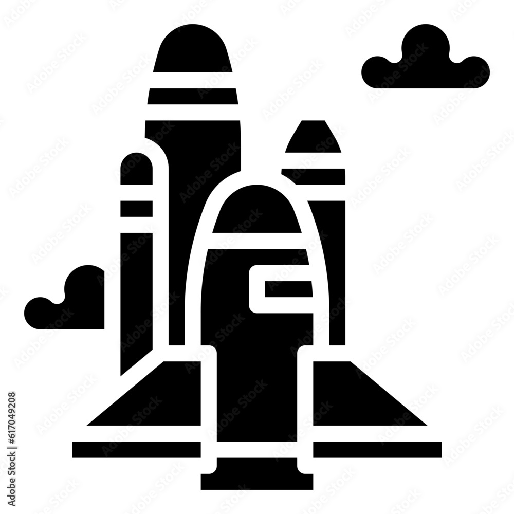 Fototapeta premium SPACE SHUTTLE LAUNCH line icon,linear,outline,graphic,illustration