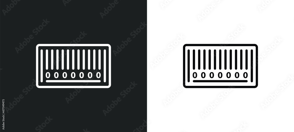 barscode with zeros line icon in white and black colors. barscode with zeros flat vector icon from barscode with zeros collection for web, mobile apps and ui. barscode with zeros line icon in white and black colors. barscode with zeros flat vector icon from barscode with zeros collection for web, mobile apps and ui.