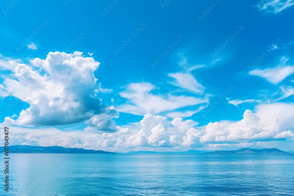 Calming summer natural marine blue background . sea and sky with white clouds photography Calming summer natural marine blue background . sea and sky with white clouds photography