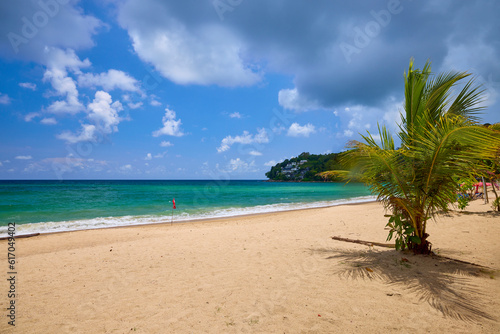 Fototapeta Naklejka Na Ścianę i Meble -  Beautiful landscape with the beach of Phuket, Thailand from the Andaman Sea.