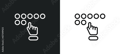 braille line icon in white and black colors. braille flat vector icon from braille collection for web, mobile apps and ui.