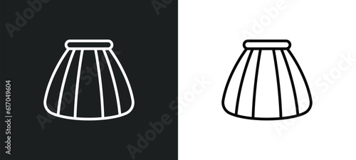 tulle skirt line icon in white and black colors. tulle skirt flat vector icon from tulle skirt collection for web, mobile apps and ui.