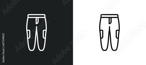chi pants line icon in white and black colors. chi pants flat vector icon from chi pants collection for web, mobile apps and ui.
