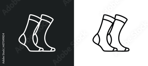 women socks line icon in white and black colors. women socks flat vector icon from women socks collection for web, mobile apps and ui.