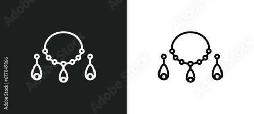 jewelry line icon in white and black colors. jewelry flat vector icon from jewelry collection for web, mobile apps and ui.