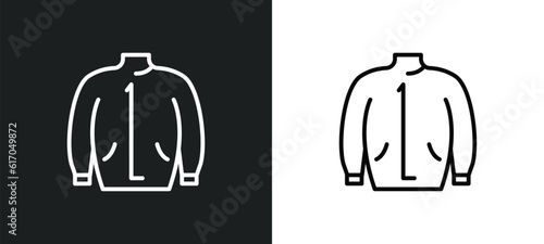 parka line icon in white and black colors. parka flat vector icon from parka collection for web  mobile apps and ui.