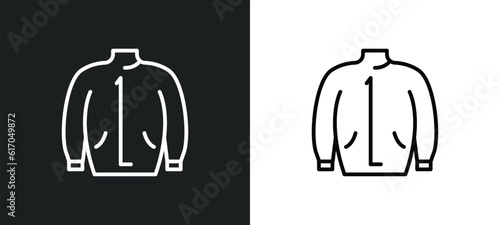 parka line icon in white and black colors. parka flat vector icon from parka collection for web, mobile apps and ui.