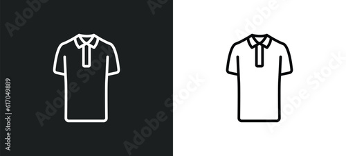 cotton polo shirt line icon in white and black colors. cotton polo shirt flat vector icon from cotton polo shirt collection for web  mobile apps and ui.