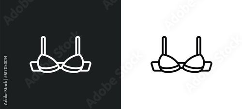 bra line icon in white and black colors. bra flat vector icon from bra collection for web, mobile apps and ui.